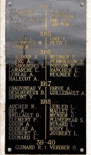 Ceaux-en-Loudun — liste du monument aux morts.